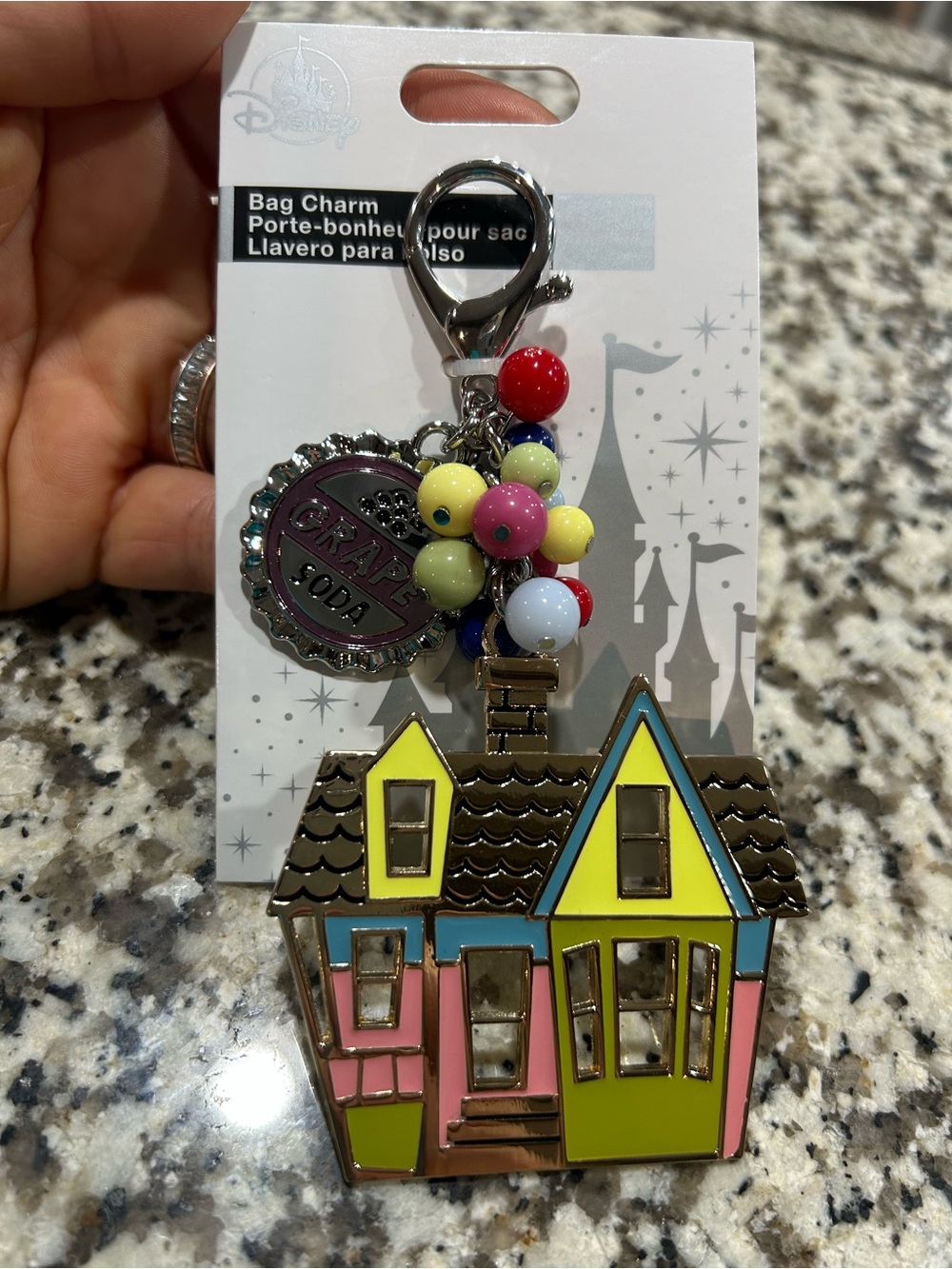 Disney Enamel House Bag Charm - Yellow Pink Turquoise Blue